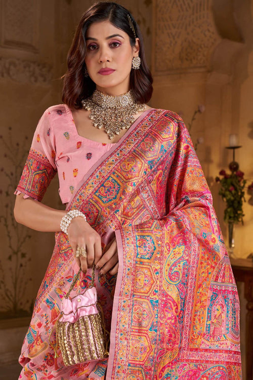 Admirable Off White Pashmina saree With Appealing Blouse Piece