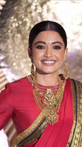 Red Silk Saree with Antique Gold Zari Border | Bridal Wedding & Festive Wear
