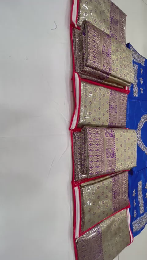 Premium Soft Lichi Silk Saree with Designer Embroidered Blouse Set