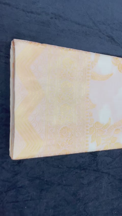 Golden Elegance Soft Lichi Silk Saree with Rich Jacquard Weaving