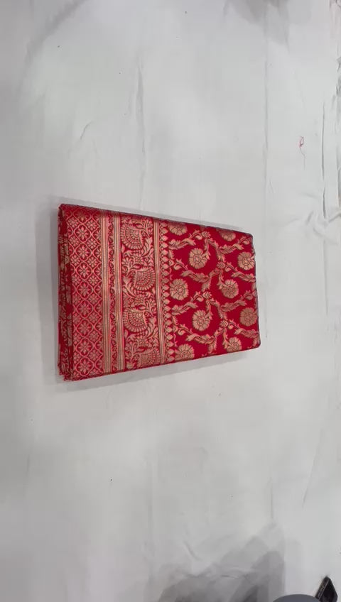 Bridal Red Soft Lichi Silk Saree – Royal Wedding Collection