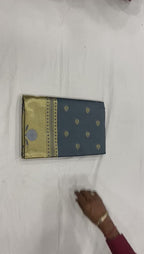 Elegant Soft Lichi Silk Saree with Rich Gold Jacquard Border