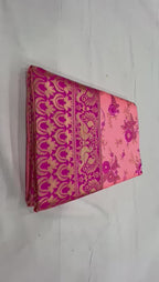 Royal Peach Pink Soft Lichi Silk Saree with Grand Jacquard Pallu