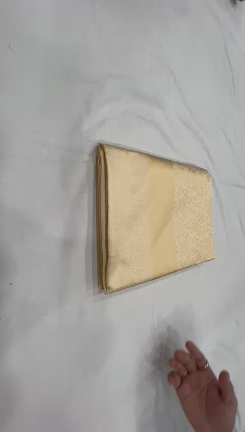 Royal Gold Soft Lichi Silk Jacquard Saree