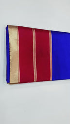 Royal Blue Lichi Silk Saree with Grand Golden Pallu