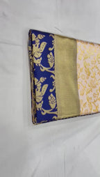 Royal Cream Soft Lichi Silk Saree with Classic Jacquard Border