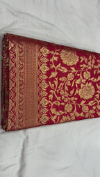 Royal Red Soft Lichi Silk Saree with Rich Jacquard Weaving