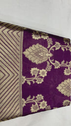 Royal Purple Soft Lichi Silk Saree with Rich Jacquard & Designer Zalar