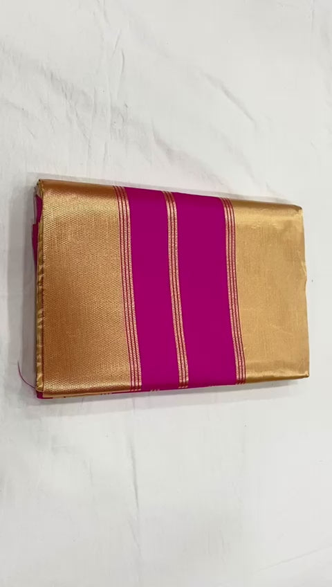 New Launch Premium Soft Lichi Silk Saree – Royal Gold & Pink Elegance