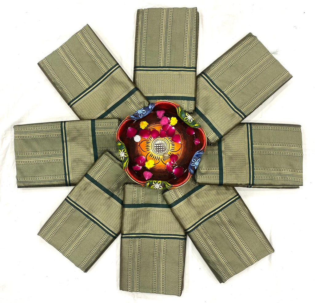 Elegant Olive Green Soft Lichi Silk Saree with Rich Jacquard Pallu