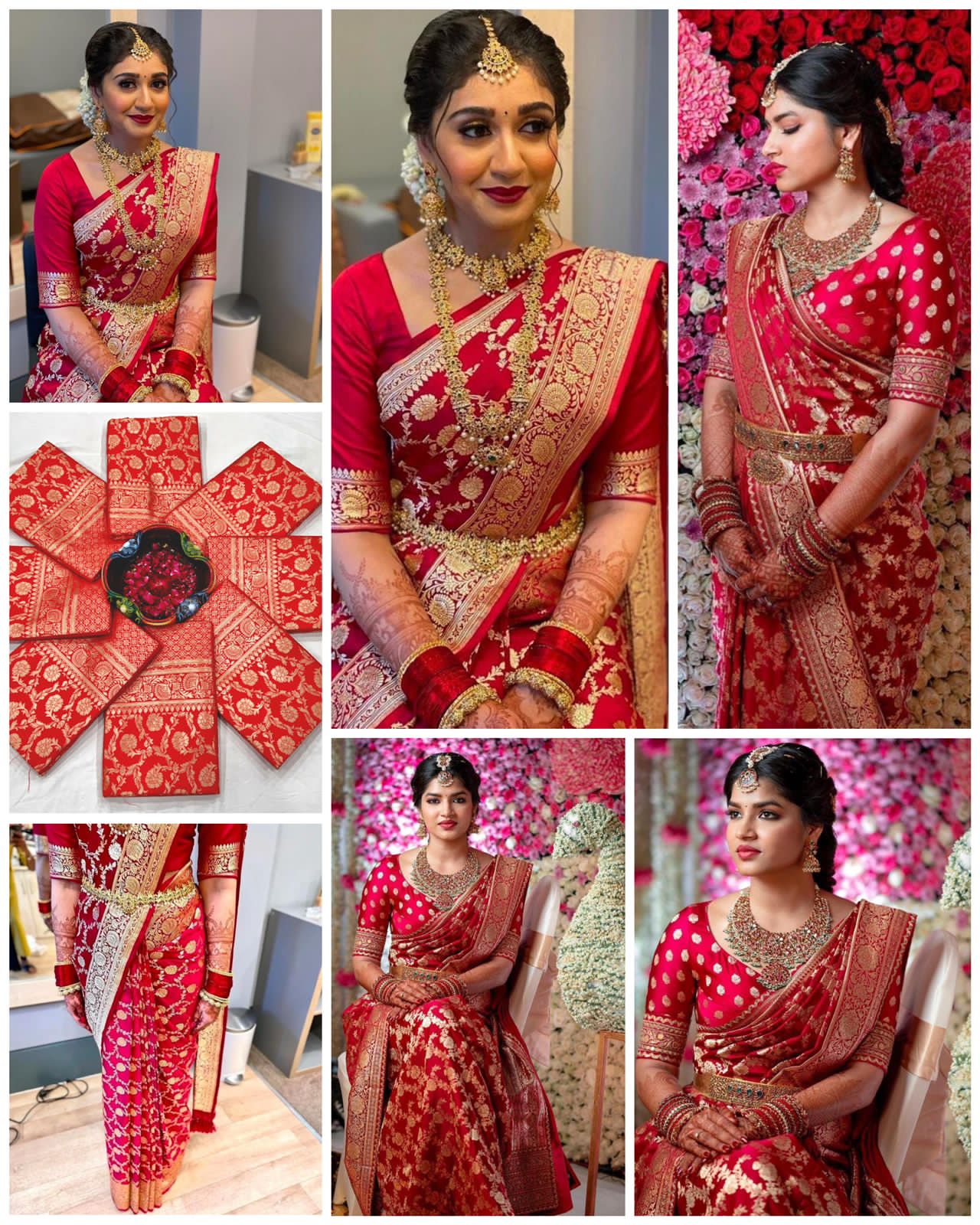 Bridal Red Soft Lichi Silk Saree – Royal Wedding Collection
