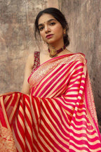 Royal Red & Gold Soft Lichi Silk Saree with Rich Jacquard Pallu