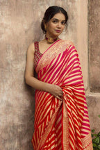 Royal Red & Gold Soft Lichi Silk Saree with Rich Jacquard Pallu