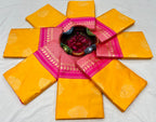 Royal Mustard Lichi Silk Saree with Pink Rich Pallu