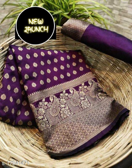 Royal Purple Lichi Silk Saree with Heavy Golden Jacquard Border – New Launch