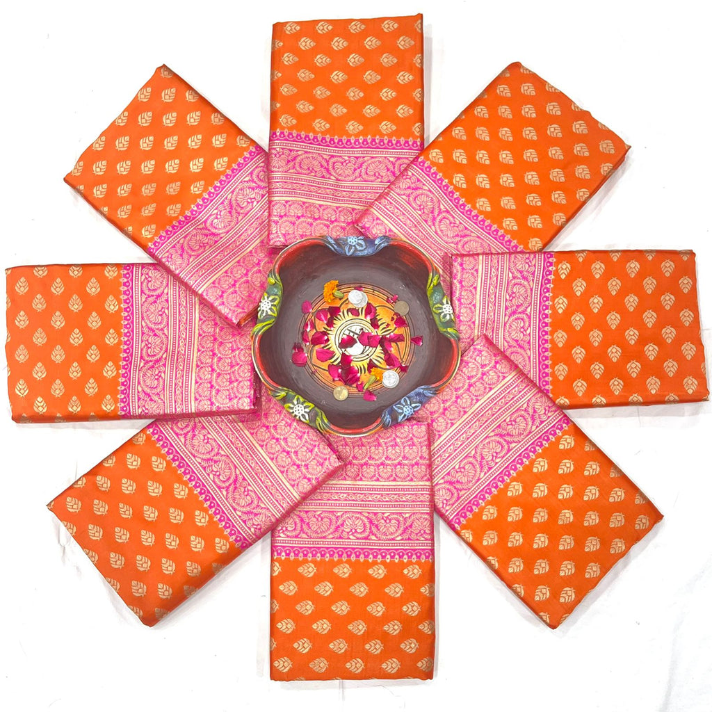 Royal Orange Soft Lichi Silk Saree with Rich Jacquard Pallu – Festive Special