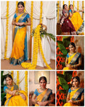 Royal Yellow Soft Lichi Silk Saree with Rich Jacquard Pallu