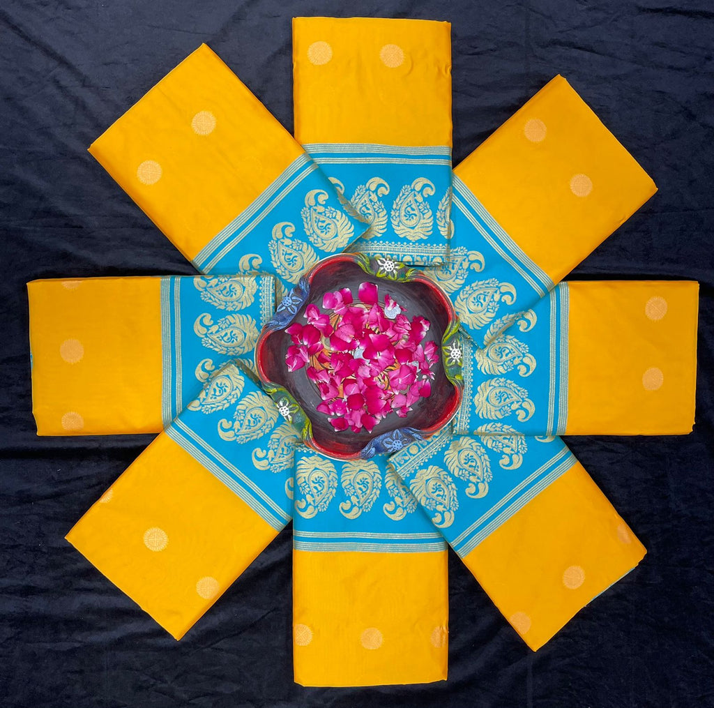 Royal Yellow Soft Lichi Silk Saree with Rich Jacquard Pallu