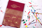 Royal Maroon Soft Lichi Silk Saree – Rich Golden Jacquard Pallu