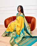 Royal Yellow Soft Lichi Silk Saree with Rich Jacquard Pallu