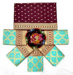 Aqua Blue Soft Lichi Silk Saree with Maroon Rich Border
