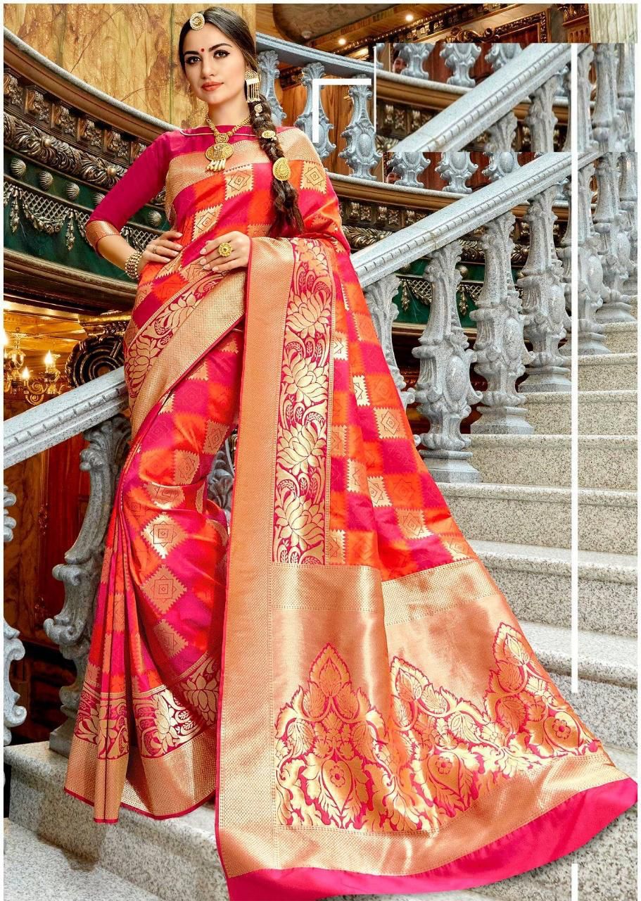 Royal Soft Lichi Silk Saree with Rich Jacquard Pallu & Zalar