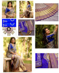 Premium Soft Lichi Silk Saree with Designer Embroidered Blouse Set