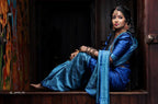 Royal Blue Soft Lichi Silk Saree with Rich Jacquard Pallu