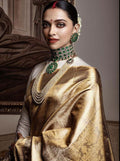 Royal Gold Soft Lichi Silk Jacquard Saree