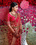 Bridal Red Soft Lichi Silk Saree – Royal Wedding Collection