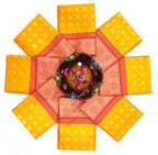 Royal Mustard Yellow Soft Lichi Silk Saree with Pink Jacquard Pallu