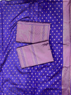 Royal Copper & Purple Soft Lichi Silk Saree with Heavy Jacquard Pallu