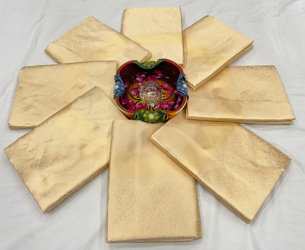 Royal Gold Soft Lichi Silk Jacquard Saree