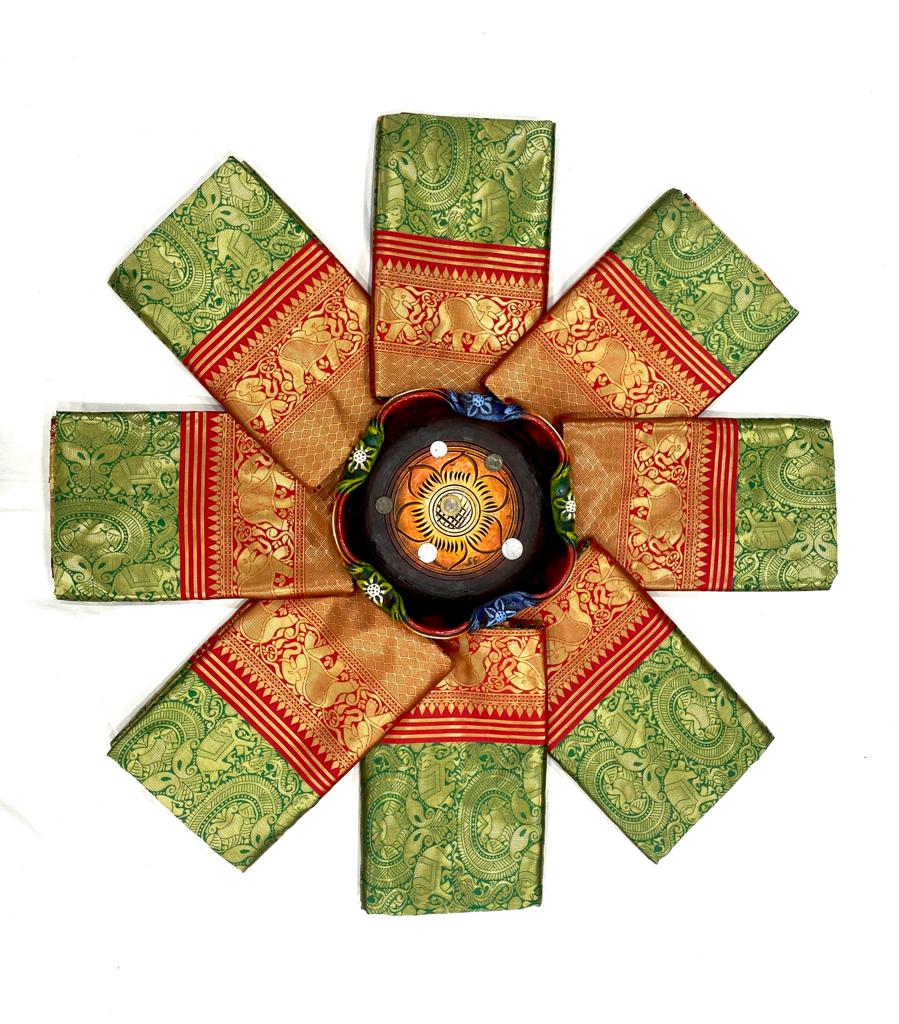Royal Green Soft Lichi Silk Saree with Grand Copper Gold Pallu