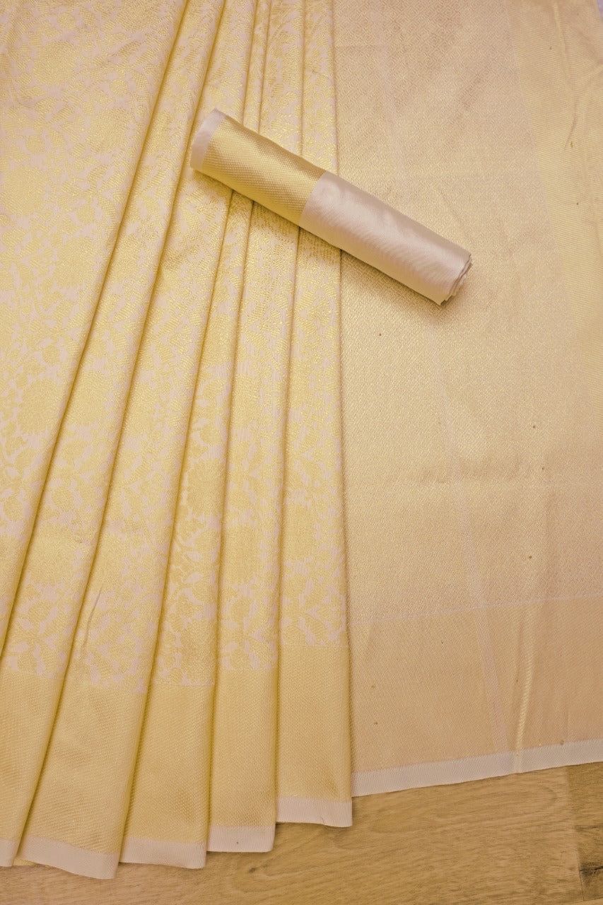 Royal Gold Soft Lichi Silk Jacquard Saree
