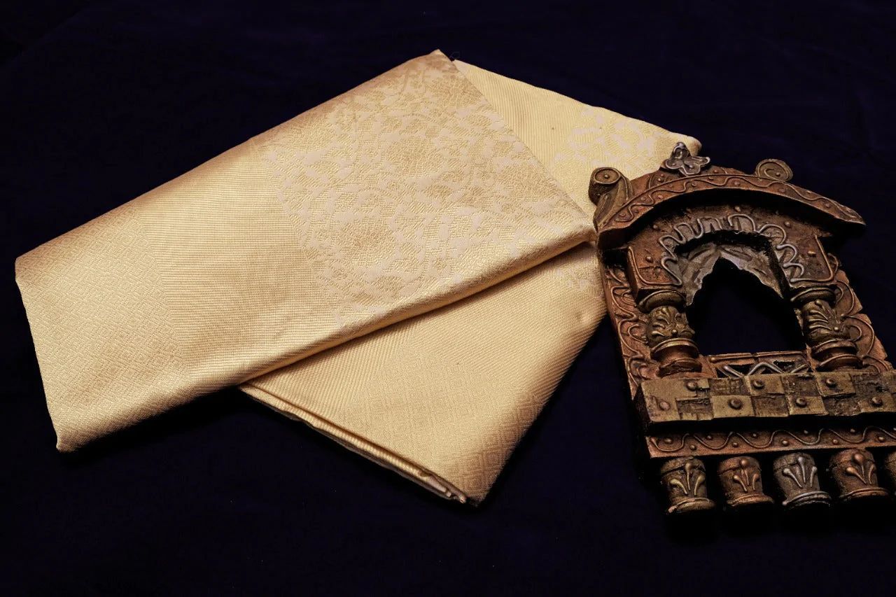 Royal Gold Soft Lichi Silk Jacquard Saree
