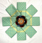 Mint Green Lichi Silk Saree with Elegant Golden Weave