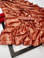 Royal Red & Gold Soft Lichi Silk Saree with Rich Jacquard Pallu