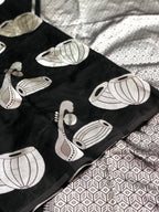 Designer Black Soft Lichi Silk Saree with Silver Woven Motifs