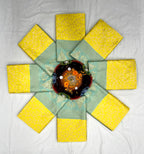 Lemon Yellow Lichi Silk Saree with Elegant Sea Green Border