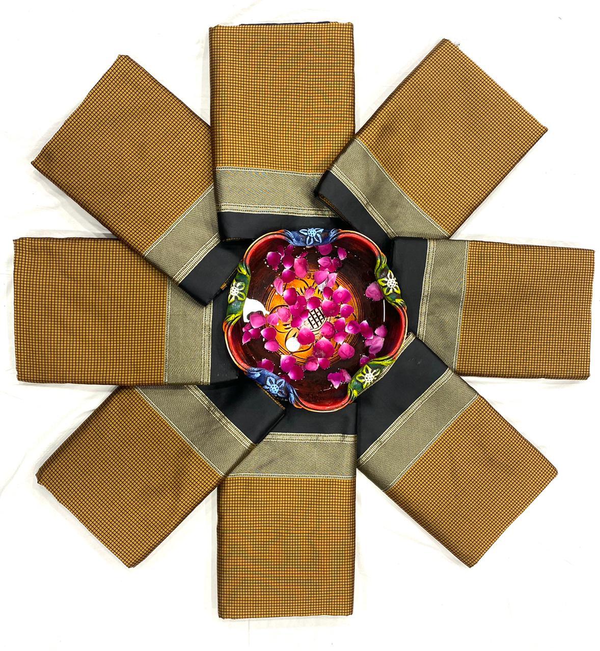 Royal Mustard Soft Lichi Silk Saree with Rich Jacquard Pallu