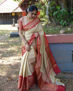 Elegant Soft Lichi Silk Saree with Rich Copper Pallu – Festive Collection