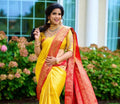 Royal Yellow Soft Lichi Silk Saree with Rich Jacquard Border