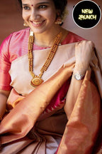New Launch Premium Soft Lichi Silk Saree – Royal Gold & Pink Elegance