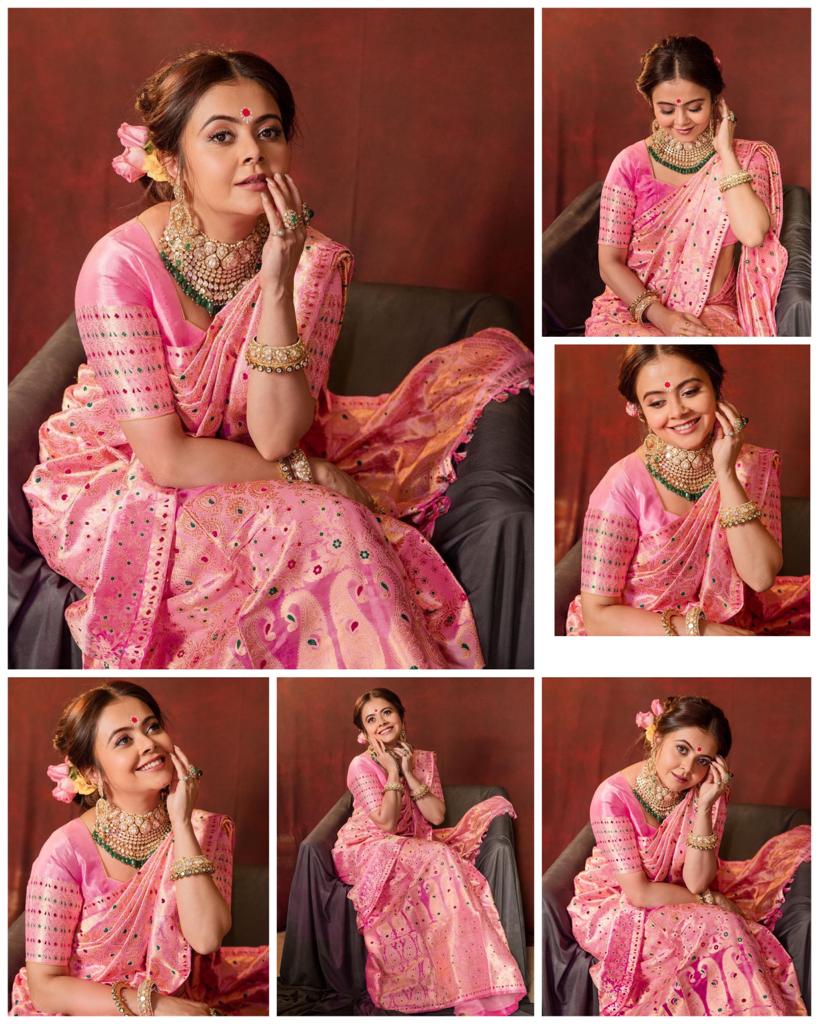 Elegant Pink Soft Lichi Silk Saree with Rich Jacquard Pallu – Festive Special Collection