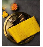 Royal Yellow & Black Soft Lichi Silk Saree with Rich Jacquard Pallu