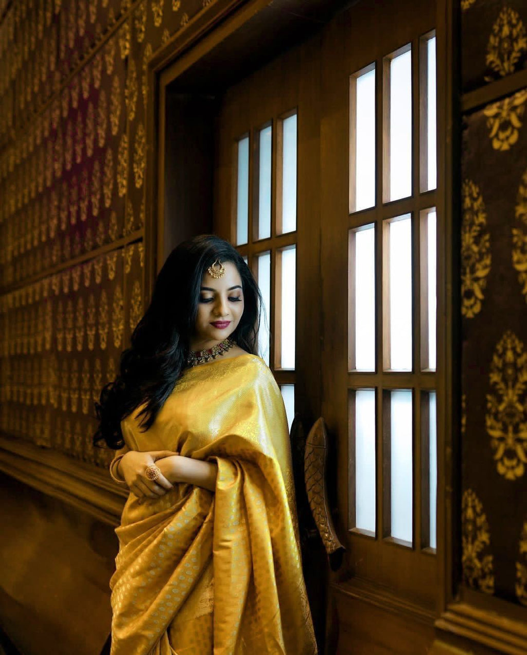 Sunshine Yellow Soft Lichi Silk Saree with Rich Jacquard Pallu
