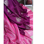 Royal Purple Soft Lichi Silk Saree with Rich Jacquard Border