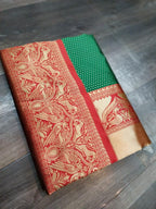 Royal Green Soft Lichi Silk Saree with Rich Golden Jacquard Pallu