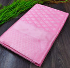 Blush Pink Soft Lichi Silk Saree – Elegant Jacquard Festival Wear